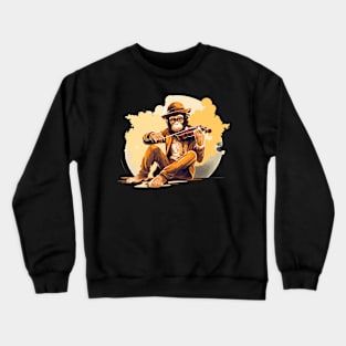 Monkey Playing Violin Crewneck Sweatshirt